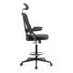 Scaun ergonomic de lucru negru din mesh cu suport picioare reglabil OFF 650