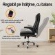 Scaun directorial negru OFF 651 din piele ecologica cu suport lombar si tetiera reglabila