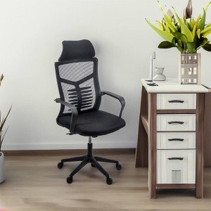 Scaun de birou din mesh respirabil si tetiera OFF 717 negru Scaun de birou din mesh respirabil si tetiera OFF 717 negru