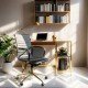 Scaun de birou cu roți, brațe și cadru auriu, modern și pivotant OFF 802A negru