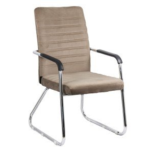 Chair for visitors in velvet and chrome frame OFF 833V beige Chair for visitors in velvet and chrome frame OFF 833V beige