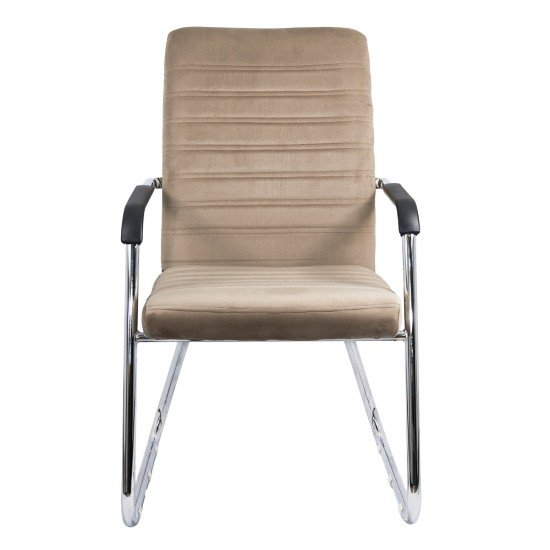 Chair for visitors in velvet and chrome frame OFF 833V beige