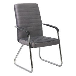 Scaun pentru vizitatori din catifea si cadru cromat OFF 833V gri Scaun pentru vizitatori din catifea si cadru cromat OFF 833V gri