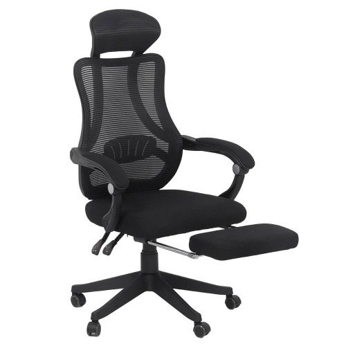 Scaun de birou ergonomic si suport de picioare OFF 927 negru scauneonline.ro imagine noua 2022