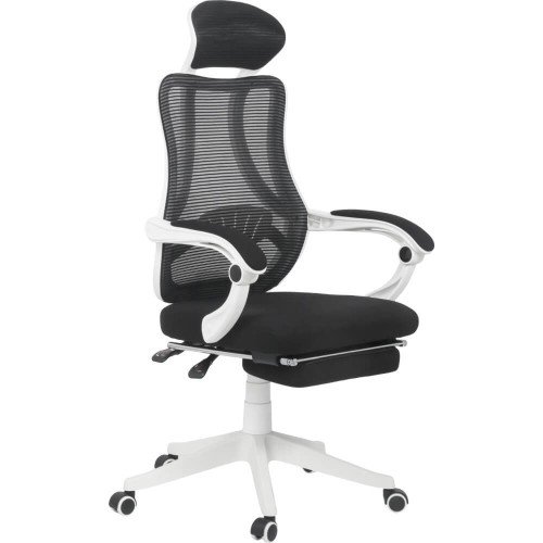 Scaun de birou ergonomic si suport de picioare OFF 927 alb scauneonline.ro
