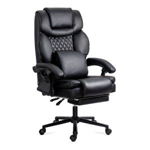 Executive chair in ecological leather with massage and footrest OFF 935 black Executive chair in ecological leather with massage and footrest OFF 935 black