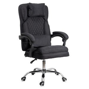 Office chair, black fabric with metal base and massage lumbar cushion, modern OFF 936 Office chair, black fabric with metal base and massage lumbar cushion, modern OFF 936