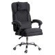 Office chair, black fabric with metal base and massage lumbar cushion, modern OFF 936