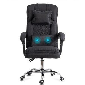 Office chair, black fabric with metal base and massage lumbar cushion, modern OFF 936 Office chair, black fabric with metal base and massage lumbar cushion, modern OFF 936
