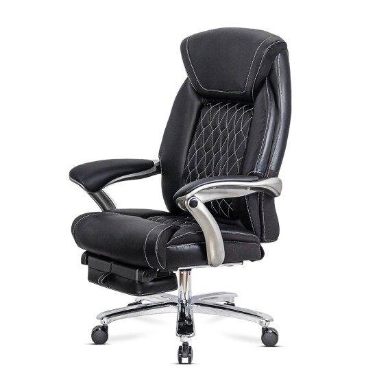 Black executive chair, eco-leather, lumbar support OFF 950