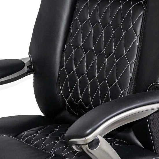 Black executive chair, eco-leather, lumbar support OFF 950