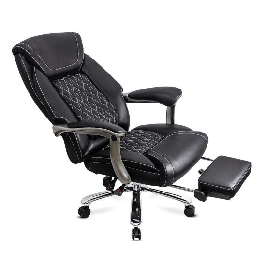 Black executive chair, eco-leather, lumbar support OFF 950