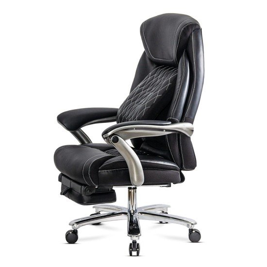 Black executive chair, eco-leather, lumbar support OFF 950