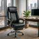 Black executive chair, eco-leather, lumbar support OFF 950
