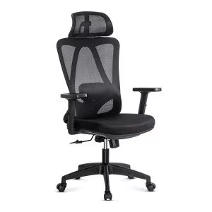 Scaun ergonomic negru cu tetiera reglabila si suport lombar OFF 987
