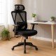 Scaun ergonomic negru cu tetiera reglabila si suport lombar OFF 987