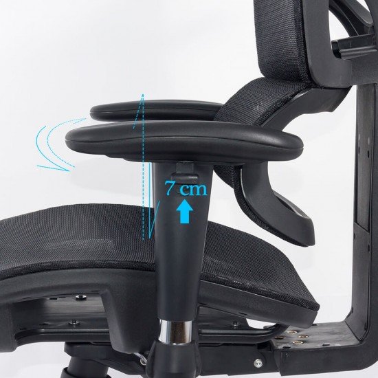 Scaun ergonomic multifunctional SYYT 9500 negru cu brate reglabile si sezut culisabil