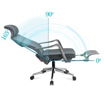 Mesh office chair with lumbar support SYYT 9502 gray