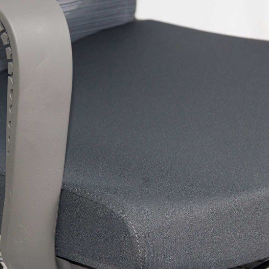 Scaun ergonomic gri SYYT 9502 cu mesh și tetieră