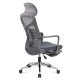 Scaun ergonomic gri SYYT 9502 cu mesh și tetieră