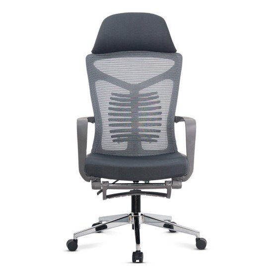 Scaun ergonomic gri SYYT 9502 cu mesh și tetieră