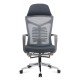 Scaun ergonomic gri SYYT 9502 cu mesh și tetieră