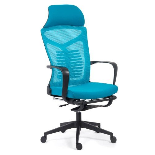 Scaun ergonomic cu spatar rabatabil si suport picioare syyt 9502 albastru