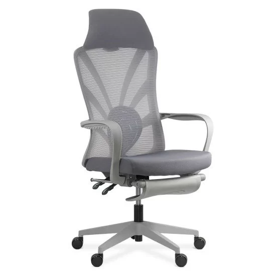 Ergonomic chair with folding backrest and footrest SYYT 9512 grey