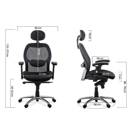 Ergonomic office chair with lumbar support and adjustable armrests SYYT 9513 black