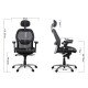 Ergonomic office chair with lumbar support and adjustable armrests SYYT 9513 black