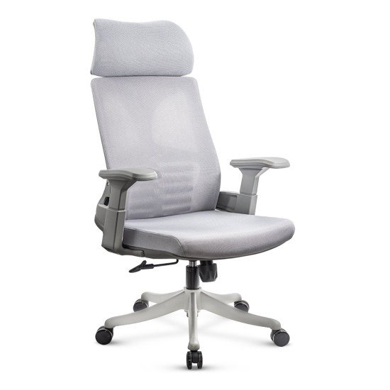 Ergonomic mesh chair with lumbar support and headrest SYYT 9514 grey