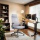 Scaun ergonomic din mesh cu suport lombar si tetiera SYYT 9514 gri