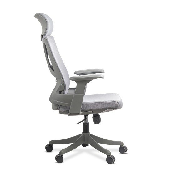 Ergonomic mesh chair with lumbar support and headrest SYYT 9514 grey