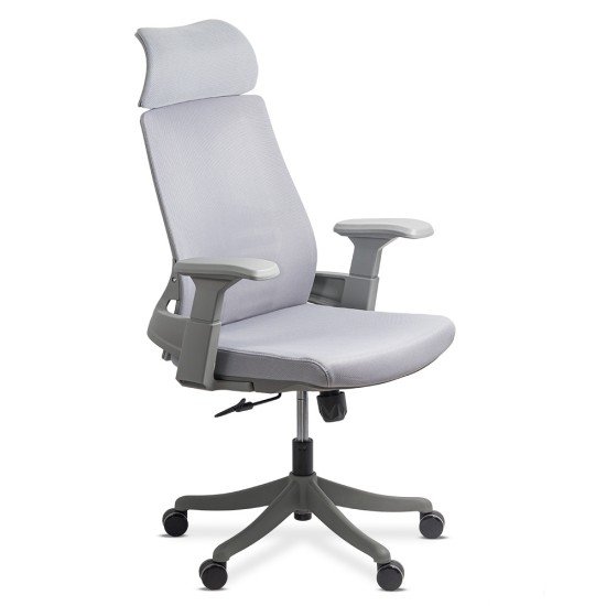 Ergonomic mesh chair with lumbar support and headrest SYYT 9514 grey