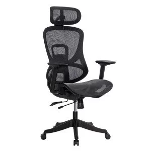 Scaun de birou ergonomic negru din mesh cu brațe reglabile 3D SYYT 9518