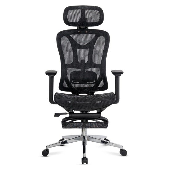 Black ergonomic office chair with lumbar support and 3D adjustable arms SYYT 9519