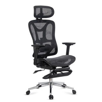 Scaun de birou ergonomic negru cu suport lombar și brate reglabile 3D SYYT 9519
