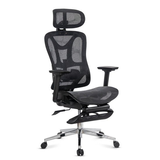 Black ergonomic office chair with lumbar support and 3D adjustable arms SYYT 9519