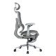 Scaun birou ergonomic gri din mesh cu tetieră reglabilă, brațe 4D și șezut culisant SYYT 9520