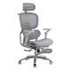 Scaun ergonomic gri din mesh rezistent la 150 kg cu funcție de masaj lombar cu încălzire SYYT 9521