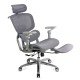 Scaun ergonomic gri din mesh rezistent la 150 kg cu funcție de masaj lombar cu încălzire SYYT 9521