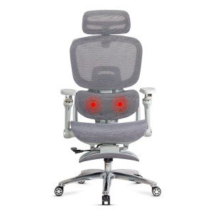 Gray ergonomic mesh chair resistant to 150 kg with lumbar massage function with heating SYYT 9521 Gray ergonomic mesh chair resistant to 150 kg with lumbar massage function with heating SYYT 9521