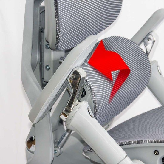 Scaun ergonomic gri din mesh rezistent la 150 kg cu funcție de masaj lombar cu încălzire SYYT 9521