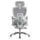 Scaun ergonomic gri din mesh rezistent la 150 kg cu funcție de masaj lombar cu încălzire SYYT 9521