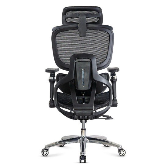 Scaun ergonomic negru din mesh cu șezut cu ventilație și suport lombar cu încălzire și masaj SYYT 9521