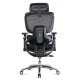 Scaun ergonomic negru din mesh cu șezut cu ventilație și suport lombar cu încălzire și masaj SYYT 9521