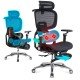 Scaun ergonomic negru din mesh cu șezut cu ventilație și suport lombar cu încălzire și masaj SYYT 9521
