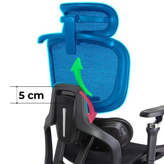 Scaun ergonomic negru din mesh cu șezut cu ventilație și suport lombar cu încălzire și masaj SYYT 9521