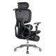 Scaun ergonomic negru din mesh cu șezut cu ventilație și suport lombar cu încălzire și masaj SYYT 9521