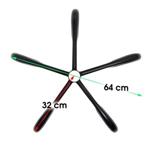 Black metal star base resistant up to 120 kg Black metal star base resistant up to 120 kg